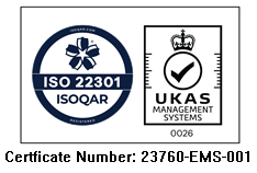 ISOQAR UKAS ISO 22301 joint logo