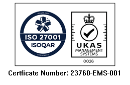 ISOQAR UKAS ISO 27001 joint logo